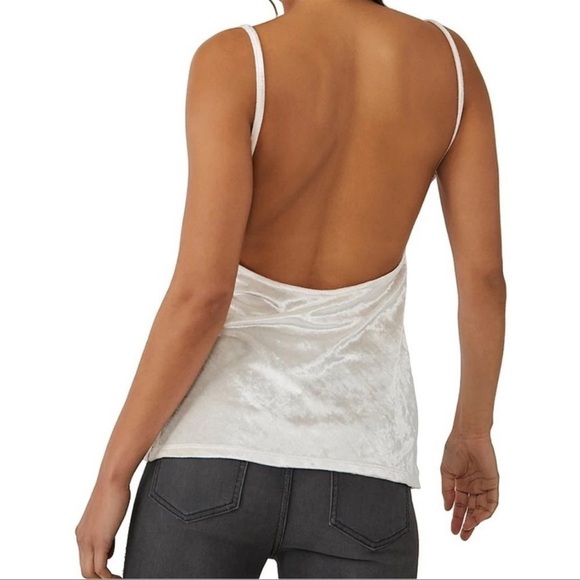 Free People All Night Velvet Tunic Camisole Top Champagne Cream Size XS - Picture 2 of 7